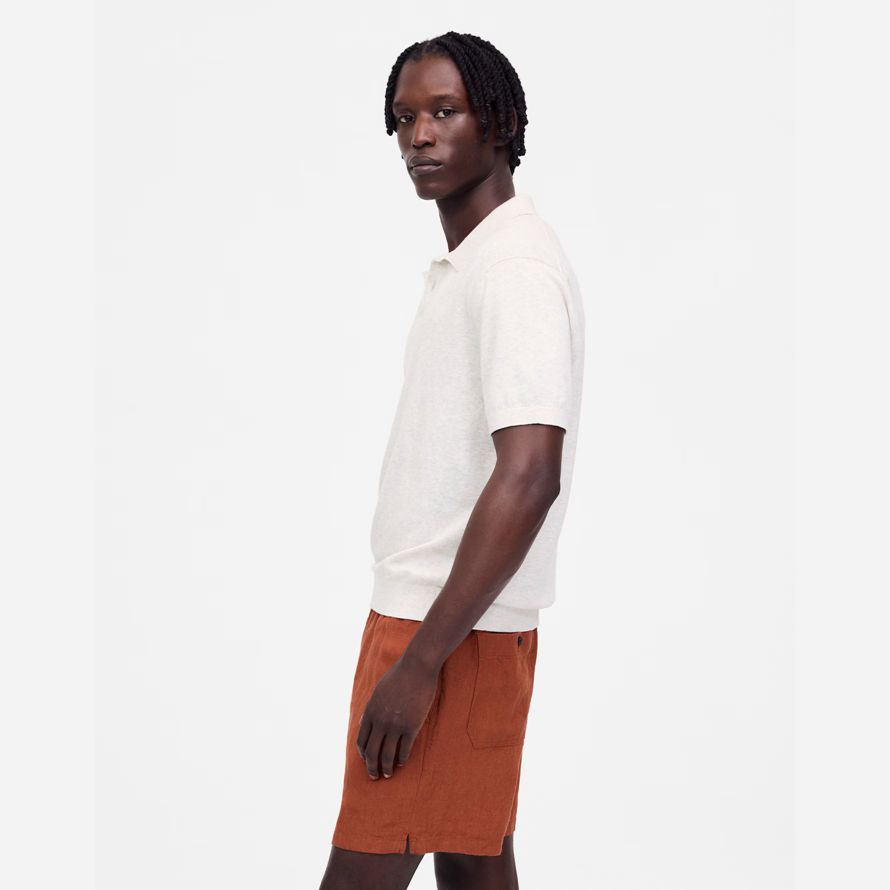 orange braun herren madewell everywear leinen shorts