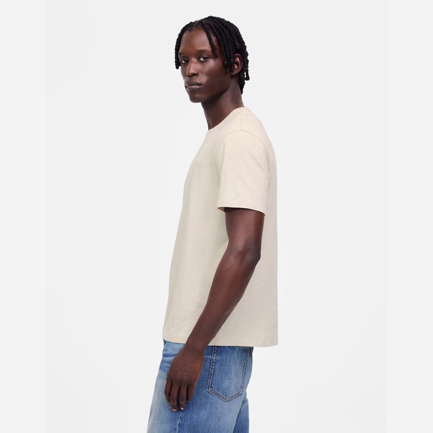 beige herren madewell allday baumwoll-leinen-blend t-shirts