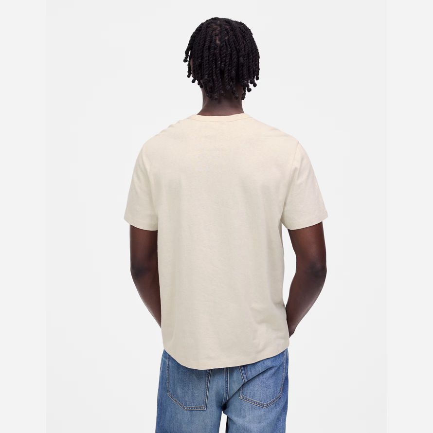 beige herren madewell allday baumwoll-leinen-blend t-shirts