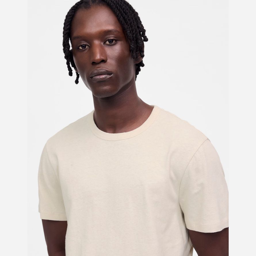 beige herren madewell allday baumwoll-leinen-blend t-shirts