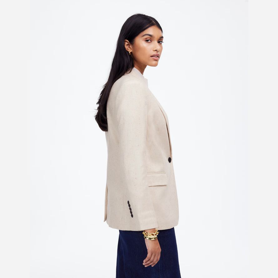 beige damen madewell die kline blazer