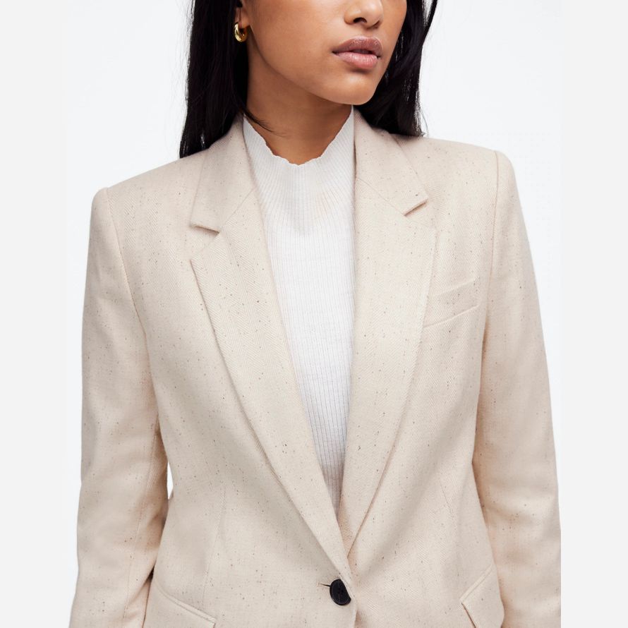 beige damen madewell die kline blazer