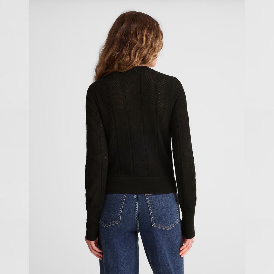 madewell die signatur pointelle knit womens cardigan schwarz