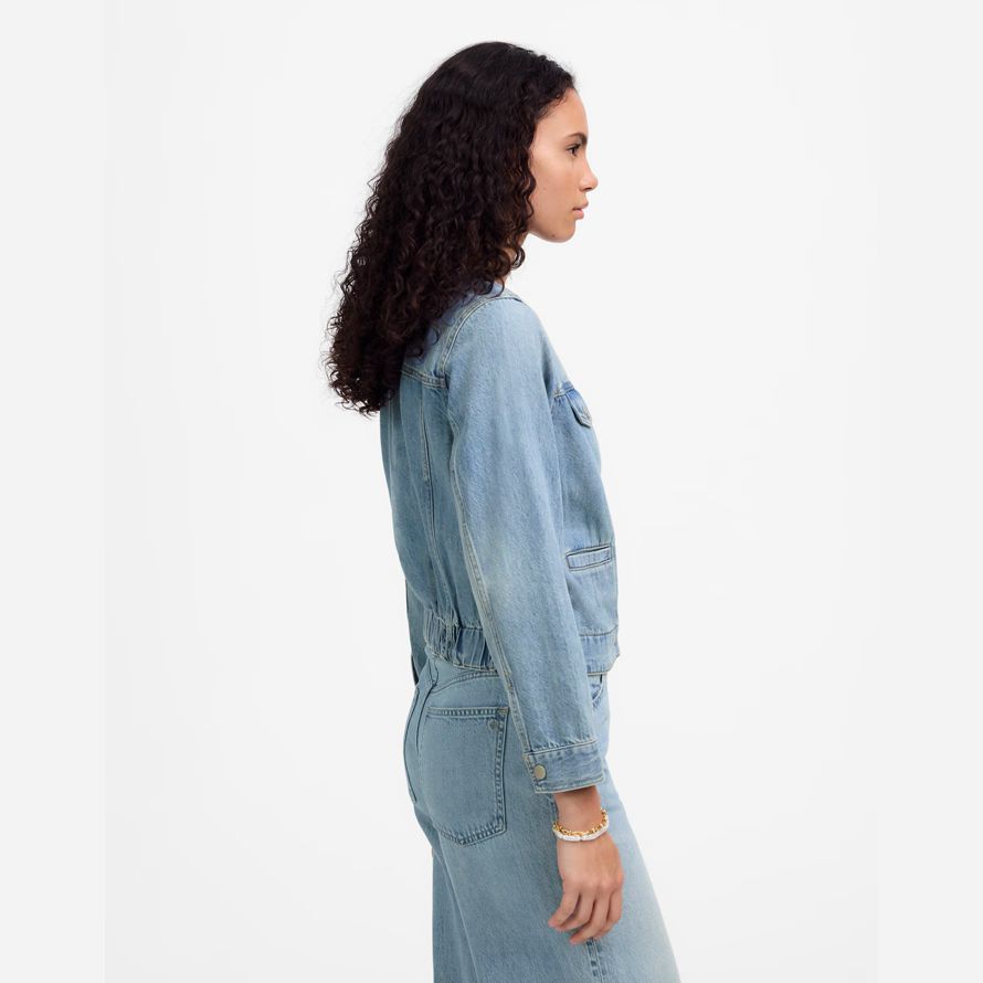 blau madewell cinched luftig womens denim jacket