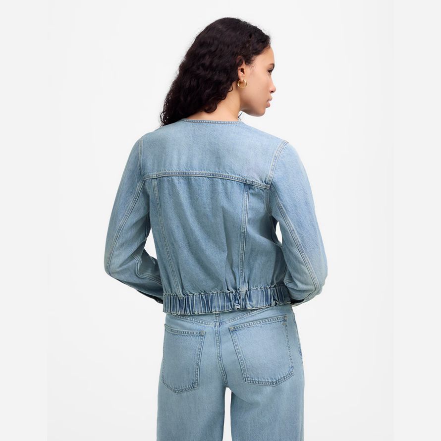 blau madewell cinched luftig womens denim jacket