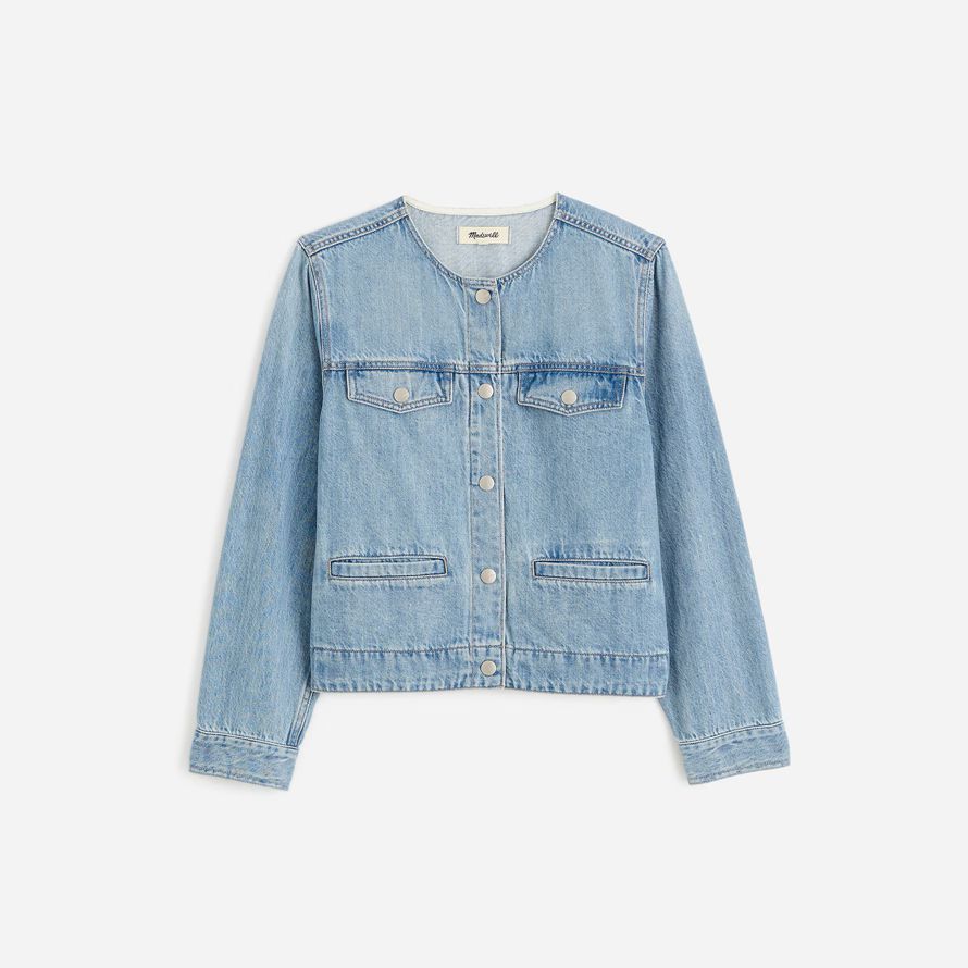 blau madewell cinched luftig womens denim jacket