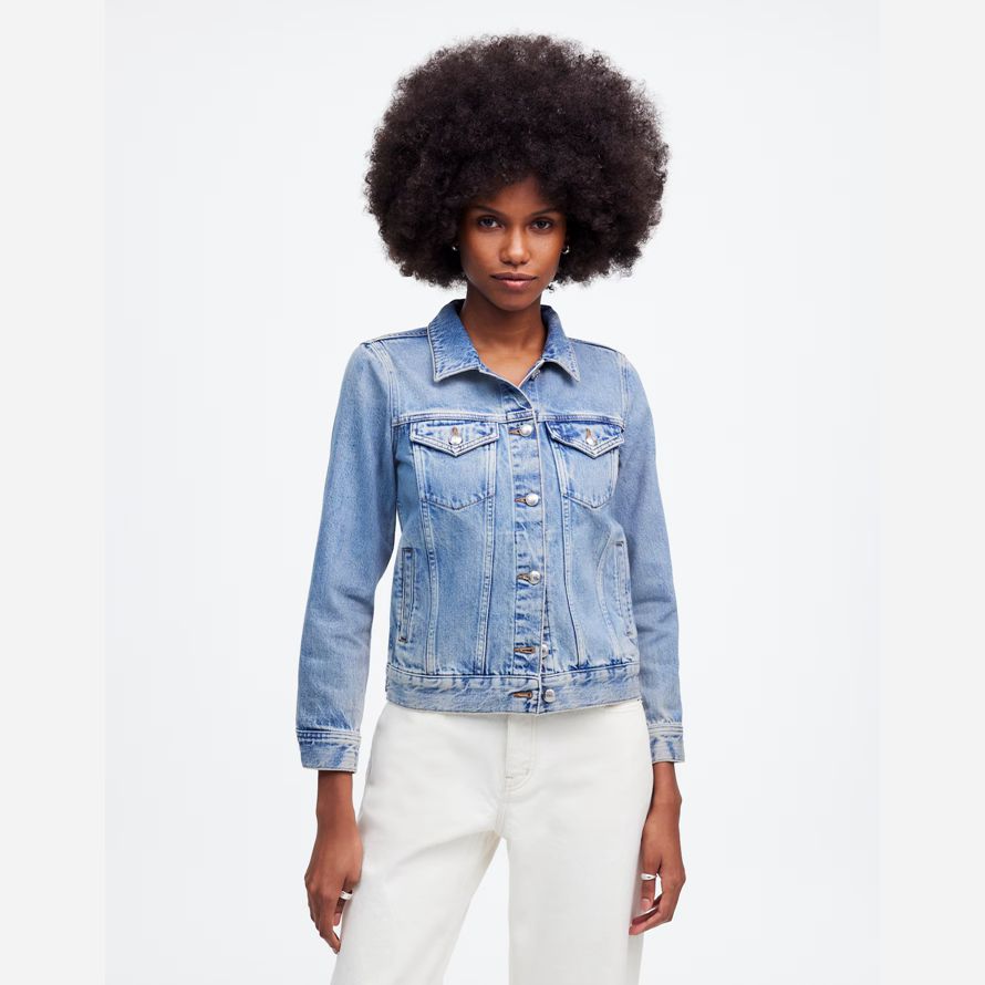 damen madewell denim trucker jacket blue