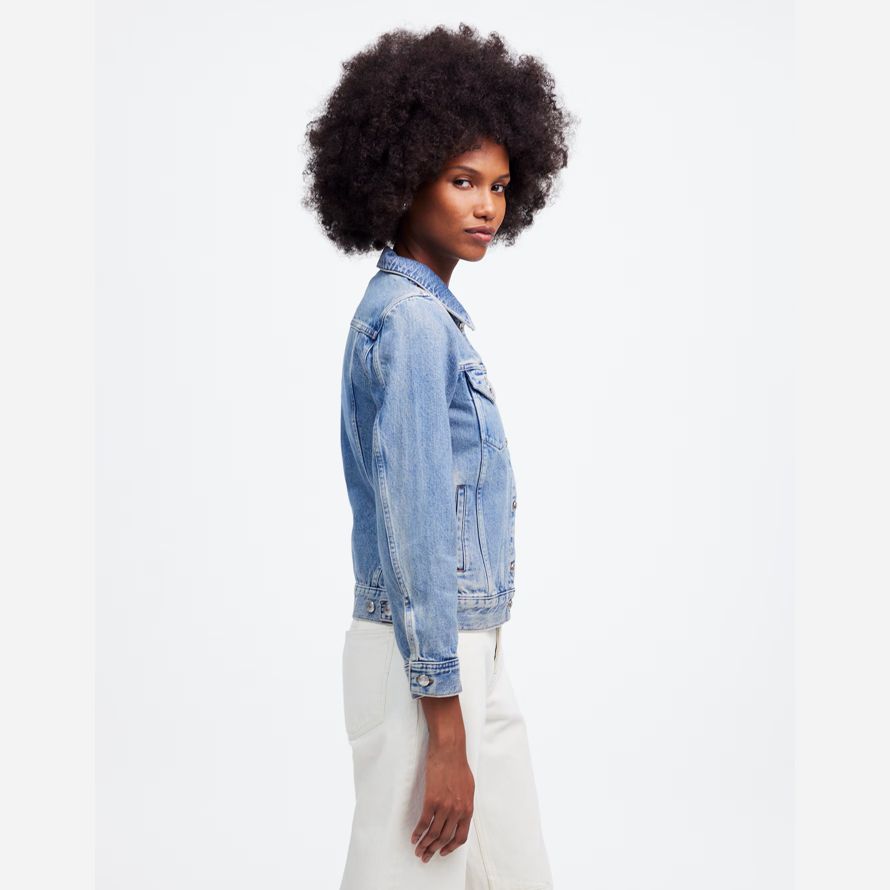 damen madewell denim trucker jacket blue