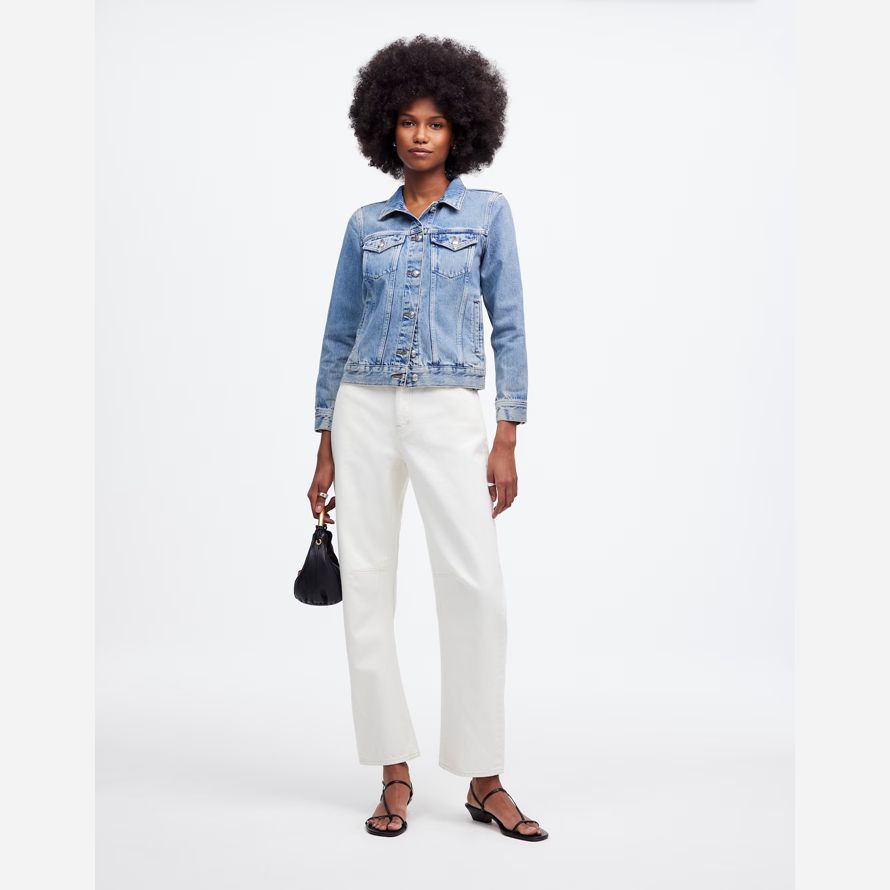 damen madewell denim trucker jacket blue