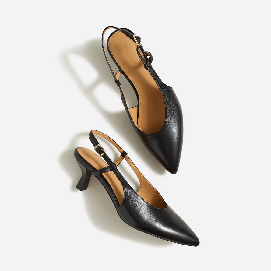 black womens madewell den debbie slingback heels
