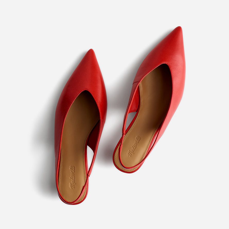 damen madewell simone kätzchen slingback heels rot