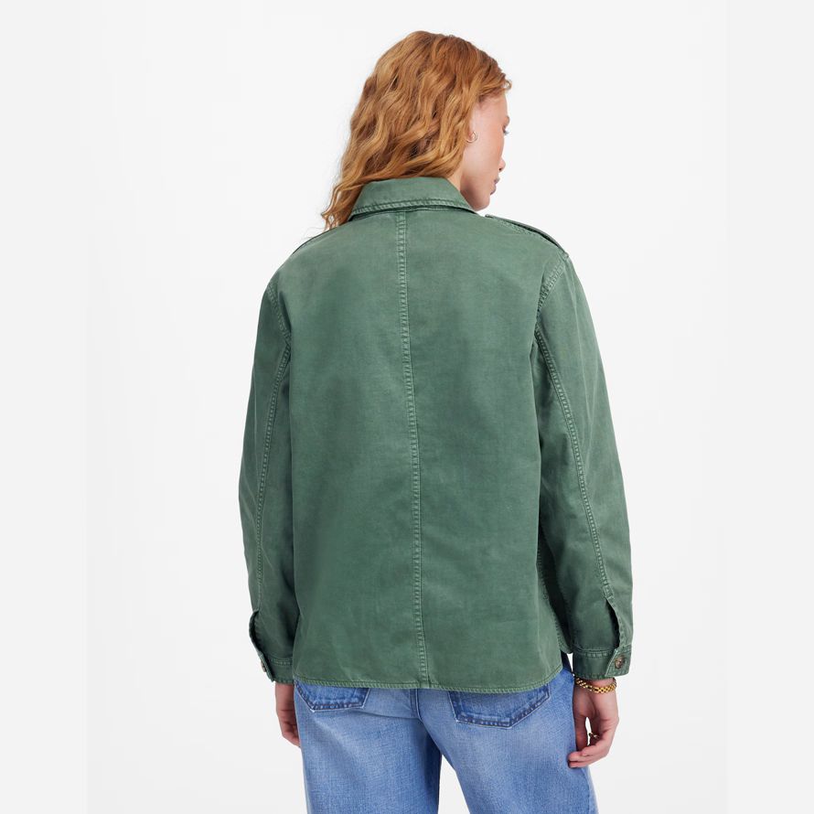 damen madewell leicht utility shirt jacken grün