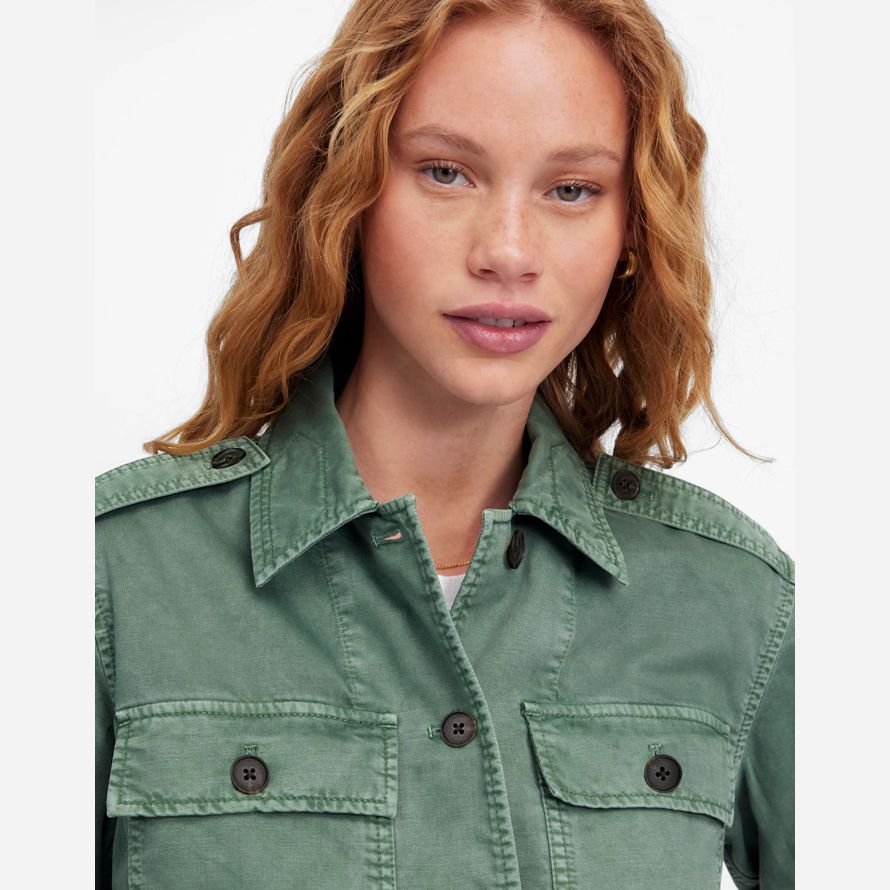 damen madewell leicht utility shirt jacken grün