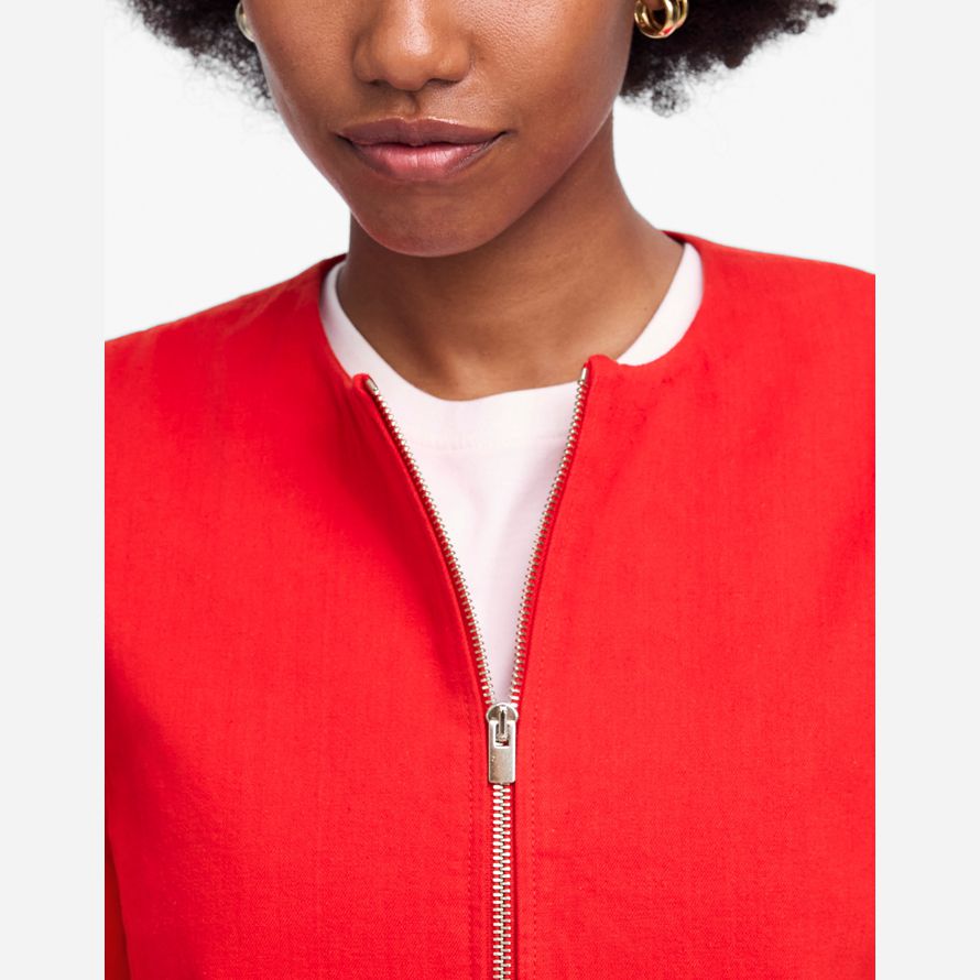 red madewell womens crop-strickjacke baumwoll-leinen-jacken