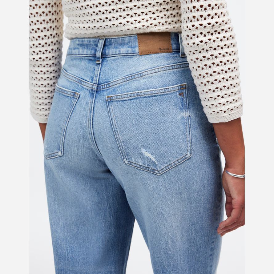 damen madewell dem curvy perfekte vintage-wide-leg crop jeans-blue