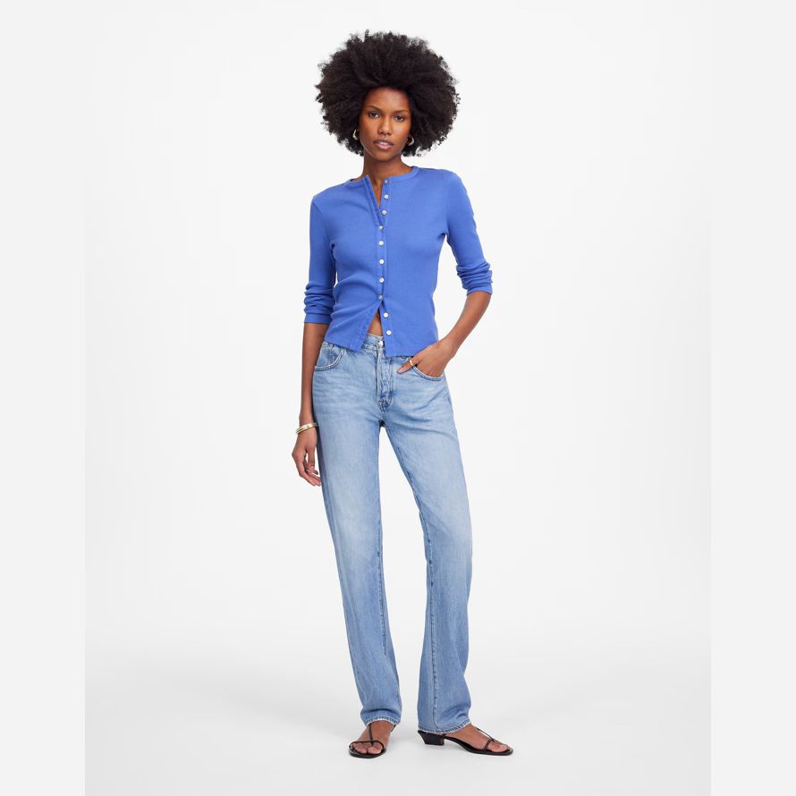 light blue madewell dekan leicht luftig geraden womens jeans
