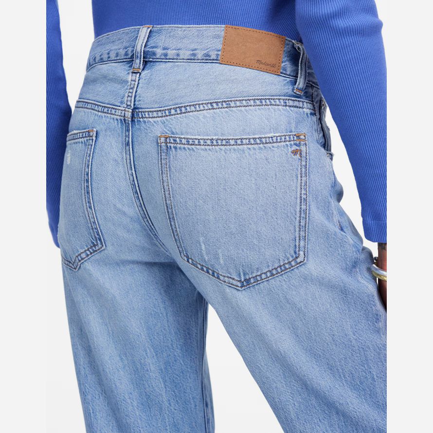 light blue madewell dekan leicht luftig geraden womens jeans