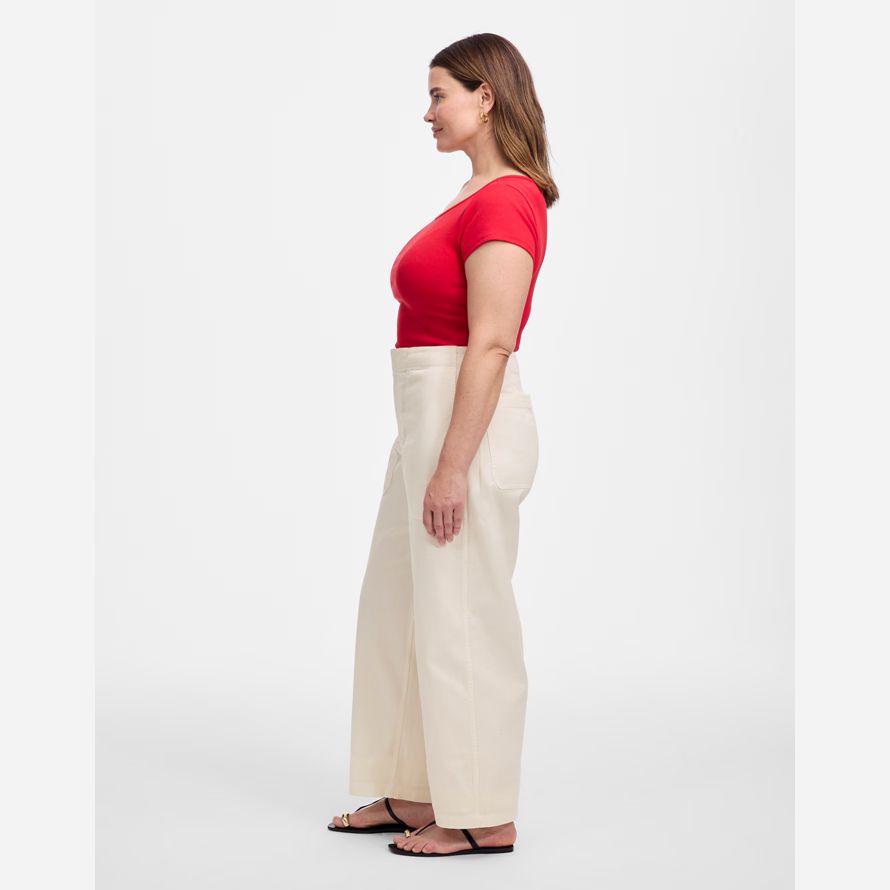 beige damen madewell plus tapered-leg utility pants