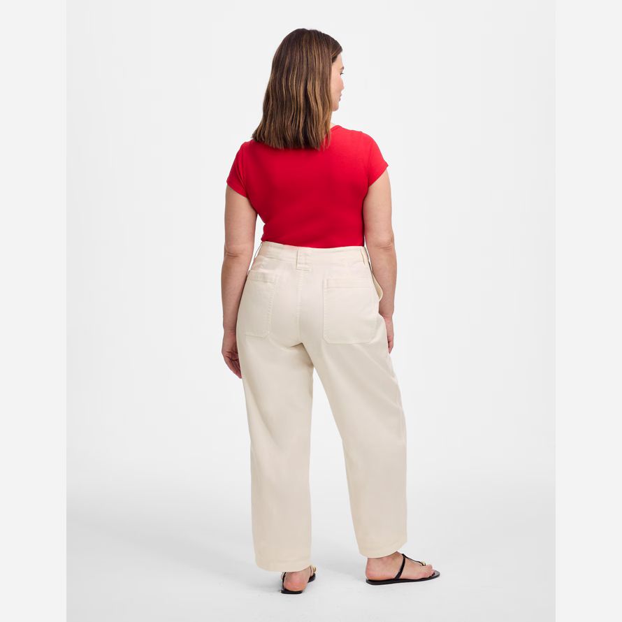 beige damen madewell plus tapered-leg utility pants