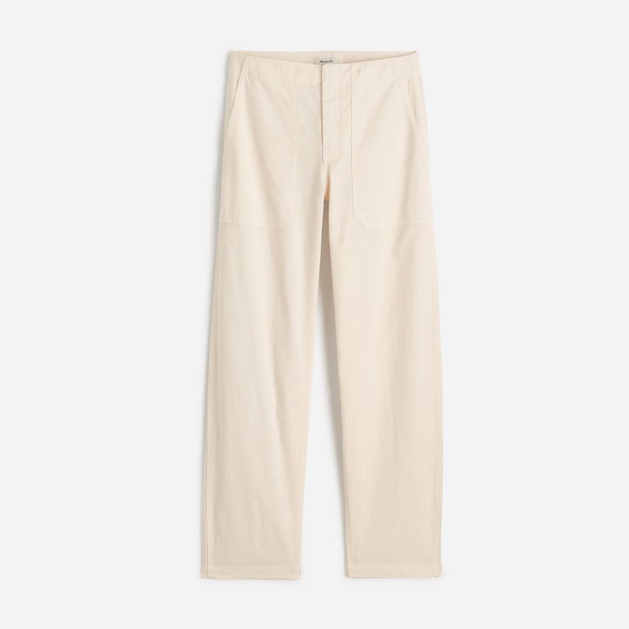 beige damen madewell plus tapered-leg utility pants