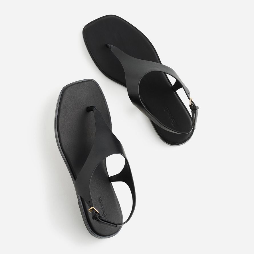 madewell die kira bedeckt thong damen sandalen schwarz