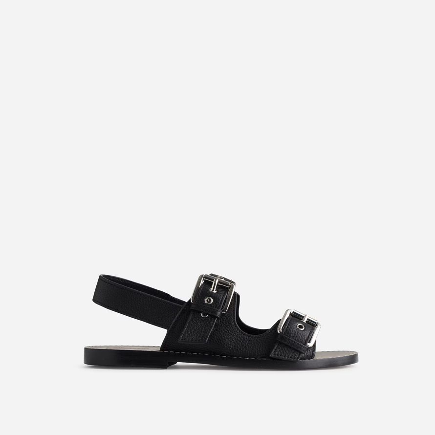 damen madewell die maude doppel strap slingback sandalen schwarz