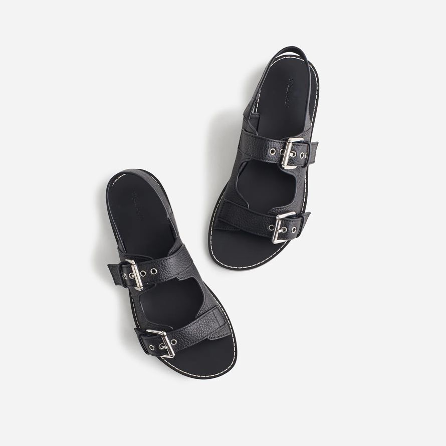 damen madewell die maude doppel strap slingback sandalen schwarz