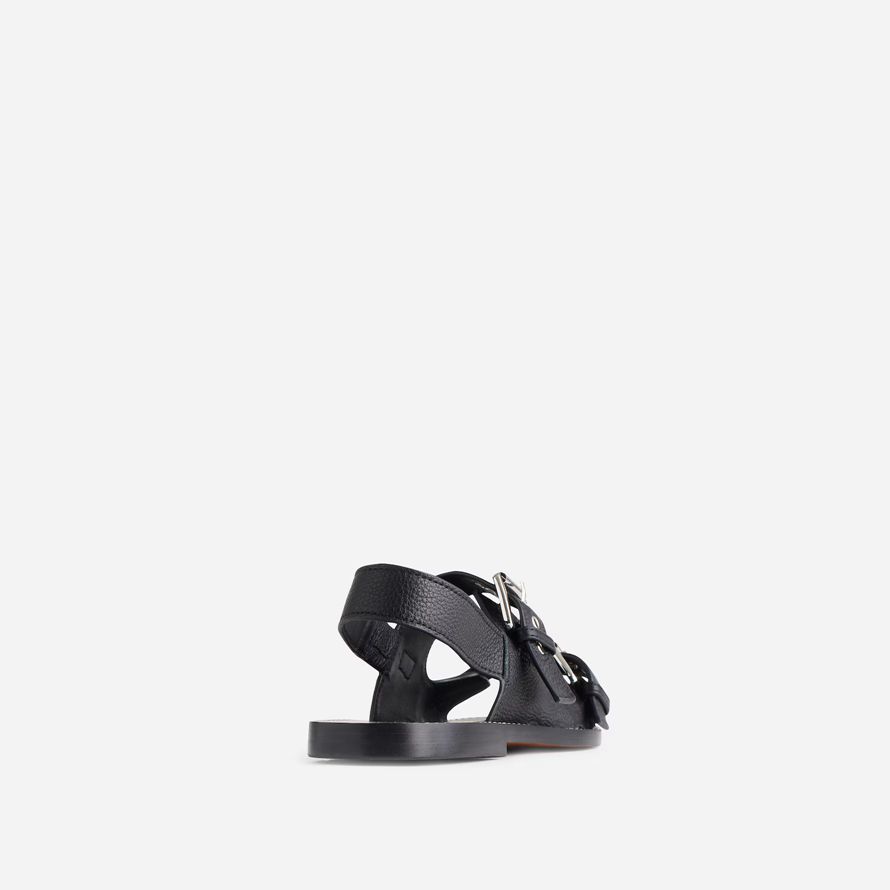 damen madewell die maude doppel strap slingback sandalen schwarz