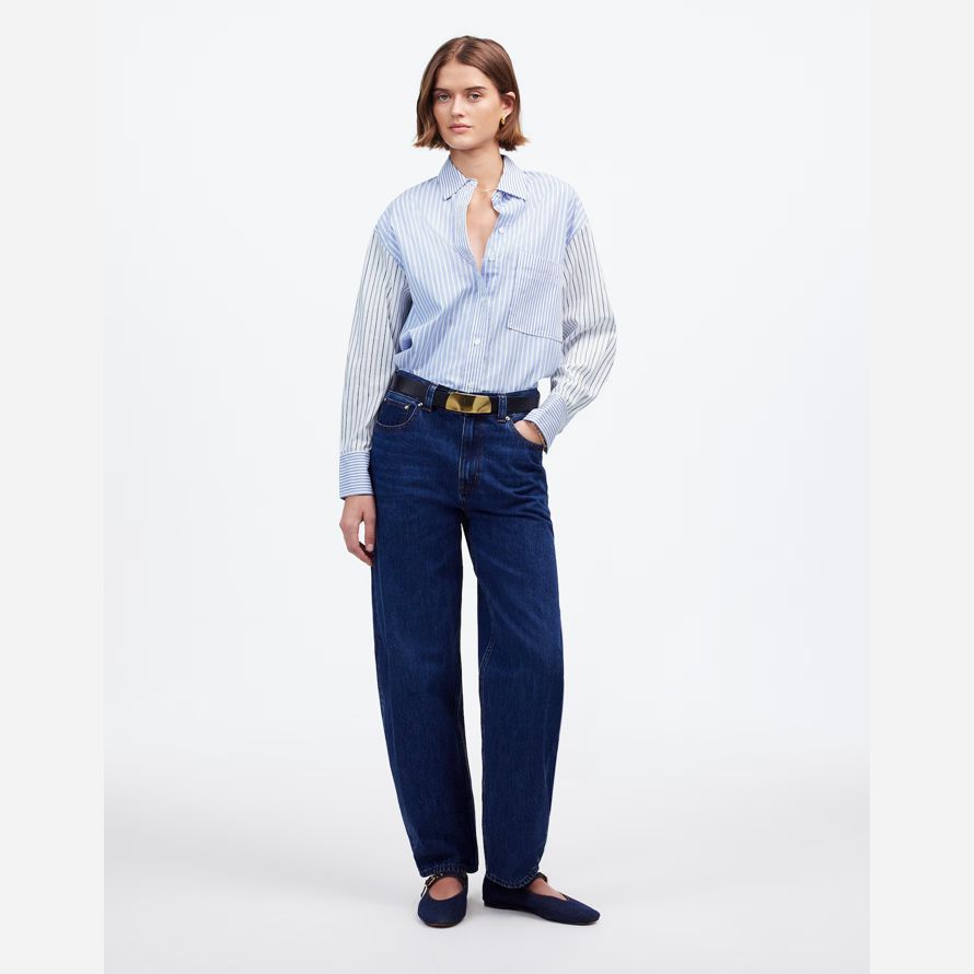 blau weiß madewell Übergroßes button-up-womens t-shirts