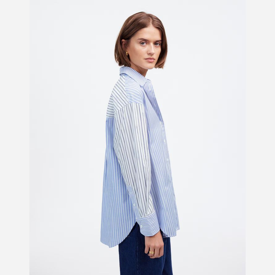 blau weiß madewell Übergroßes button-up-womens t-shirts
