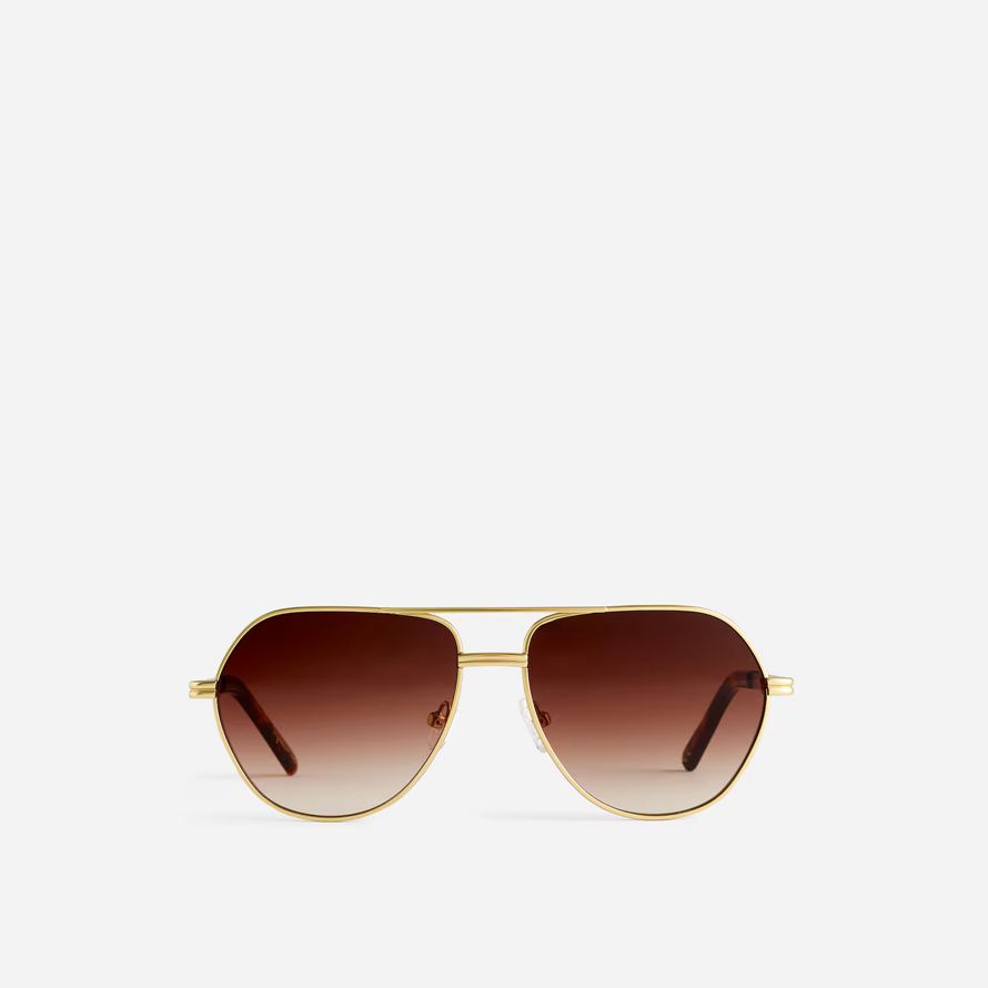 brown madewell wire frame aviator damen sonnenbrillen