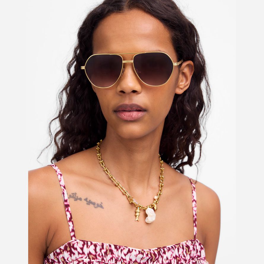 brown madewell wire frame aviator damen sonnenbrillen