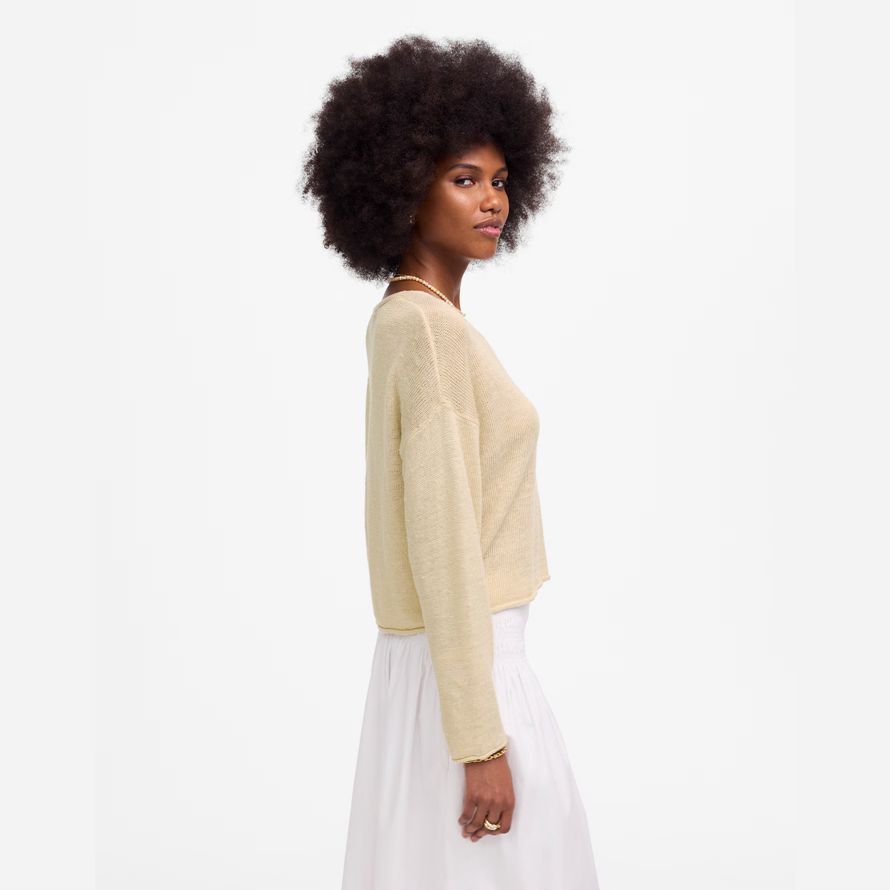 cream damen madewell leinen v-neck pullover