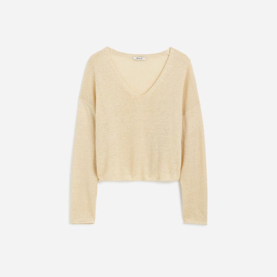 cream damen madewell leinen v-neck pullover