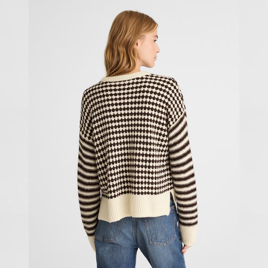 creme schwarz damen madewell mixed stripe pullover