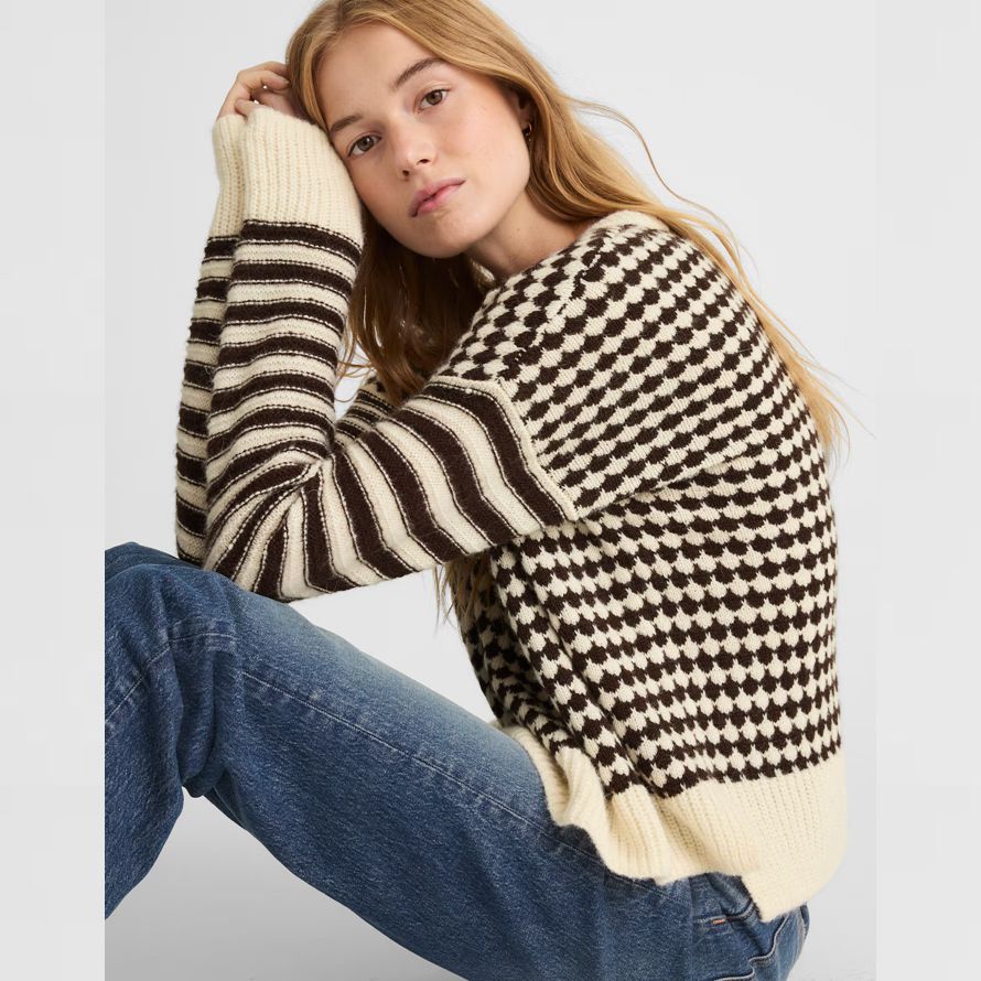 creme schwarz damen madewell mixed stripe pullover