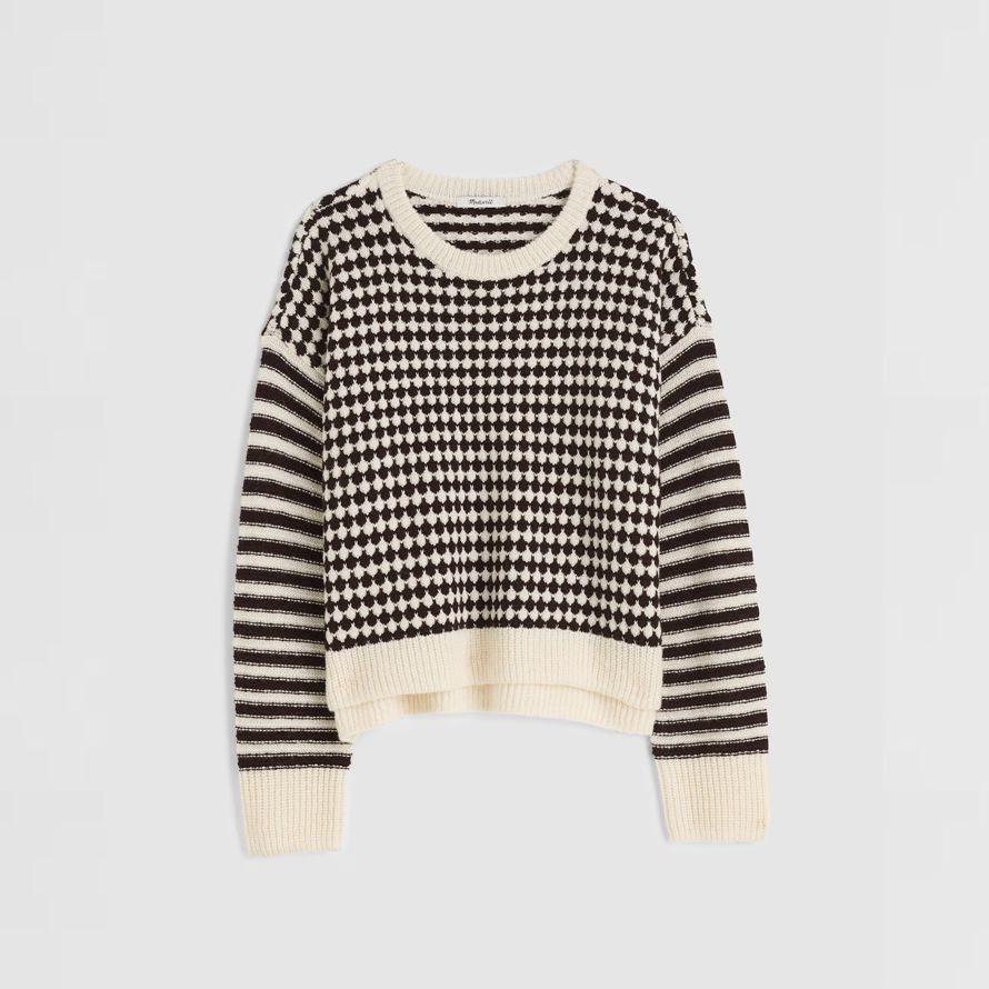 creme schwarz damen madewell mixed stripe pullover