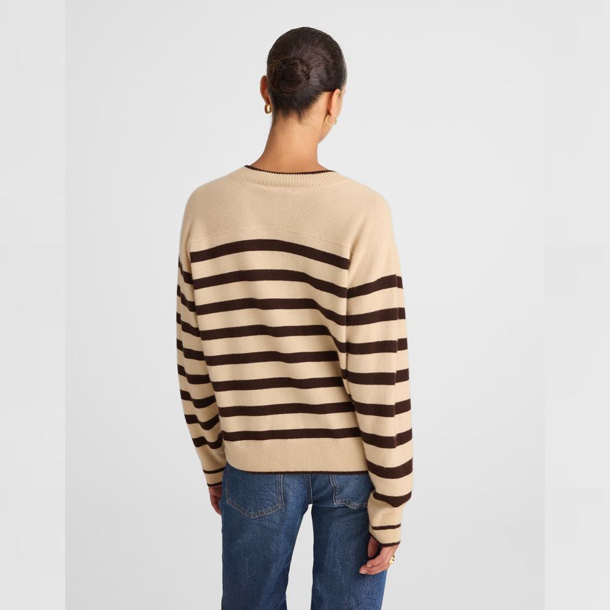 beige dunkelbraun damen madewell cashmere v-neck sweater