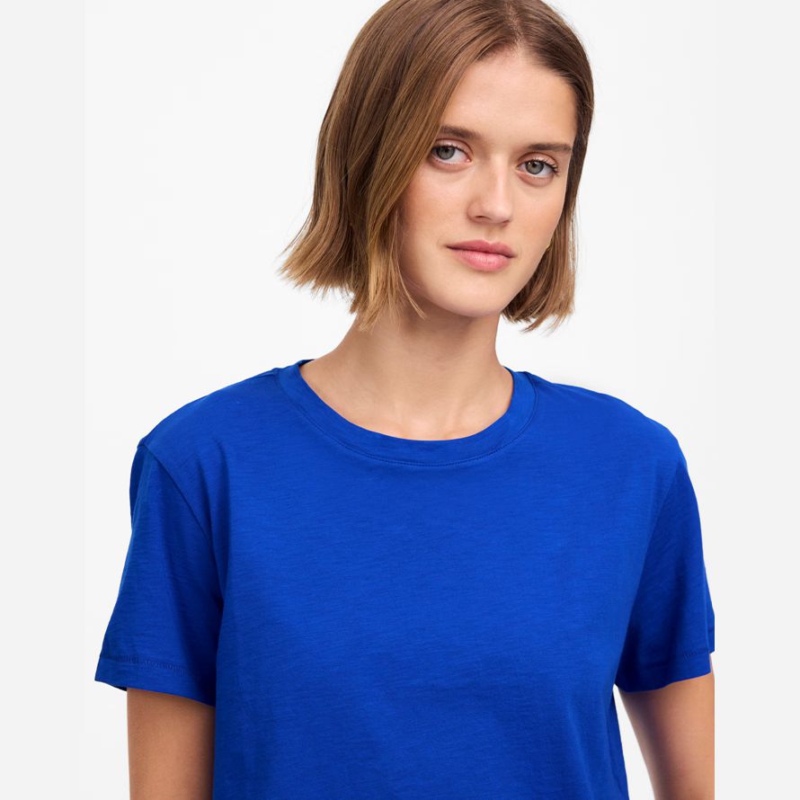 madewell slub boxy-ernte frauen t-shirts blau