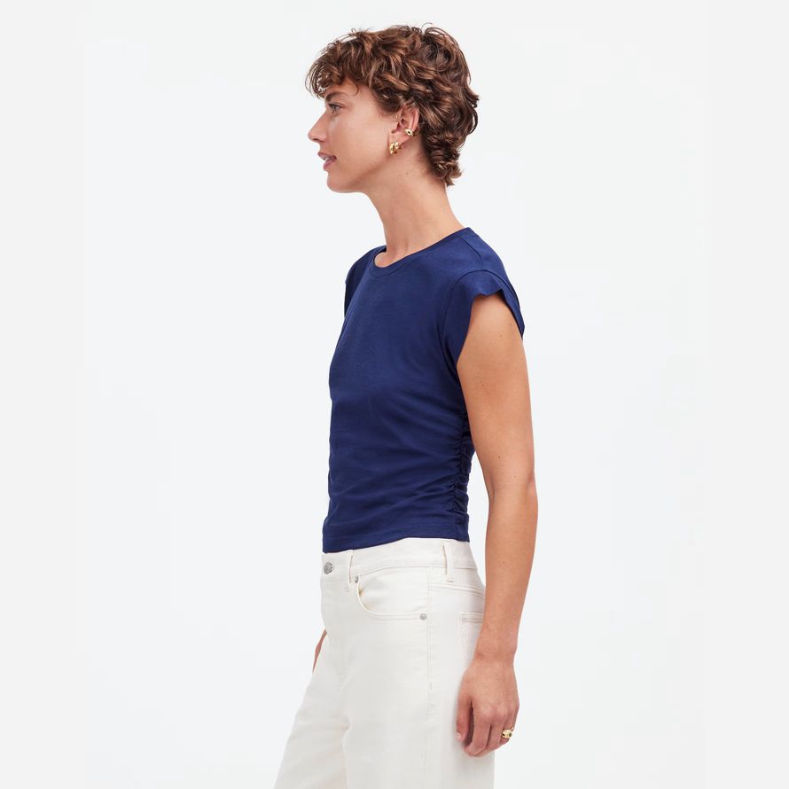 madewell seite-cinch-muskel-damen-t-shirts navy