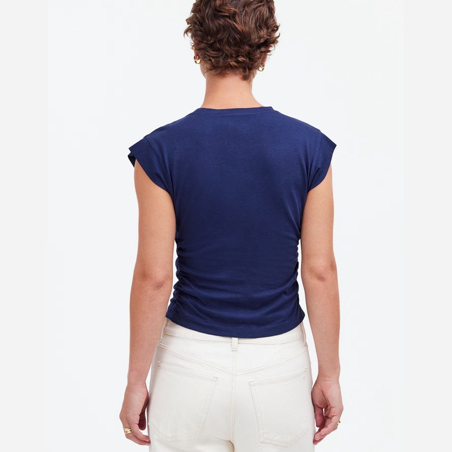 madewell seite-cinch-muskel-damen-t-shirts navy