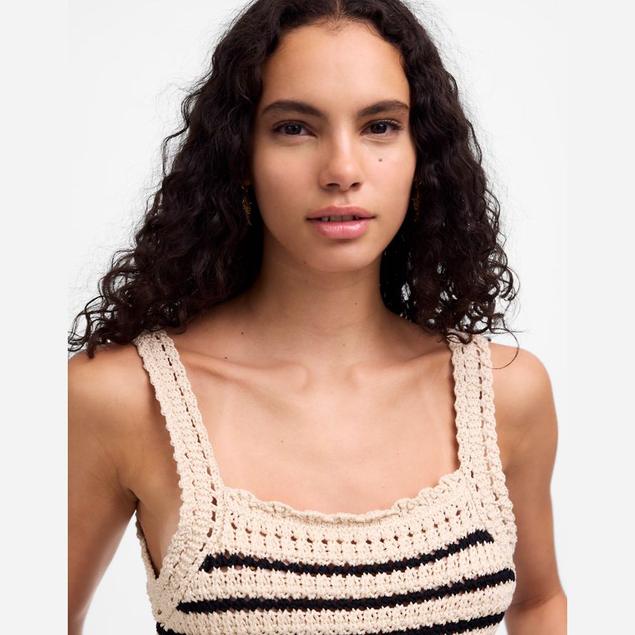 beige schwarz damen madewell häkeln-nähen baumwolle pullover tank