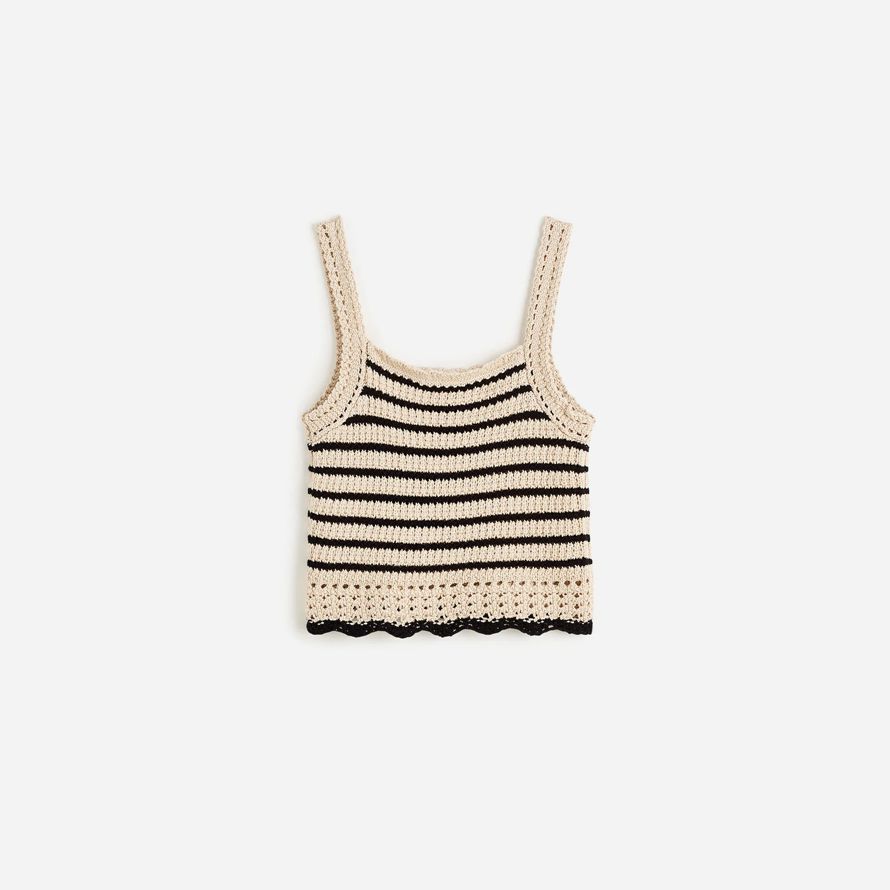 beige schwarz damen madewell häkeln-nähen baumwolle pullover tank