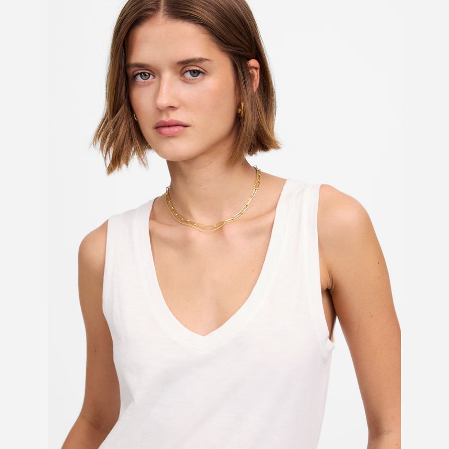 weiß damen madewell slub entspannt v-ausschnitt tank