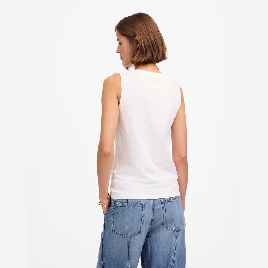 weiß damen madewell slub entspannt v-ausschnitt tank