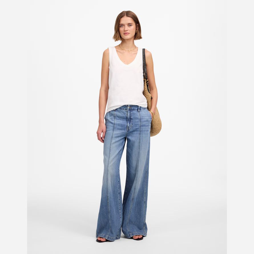weiß damen madewell slub entspannt v-ausschnitt tank