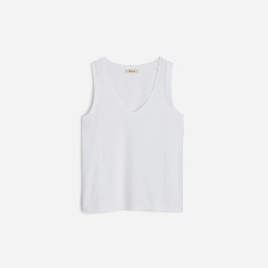 weiß damen madewell slub entspannt v-ausschnitt tank
