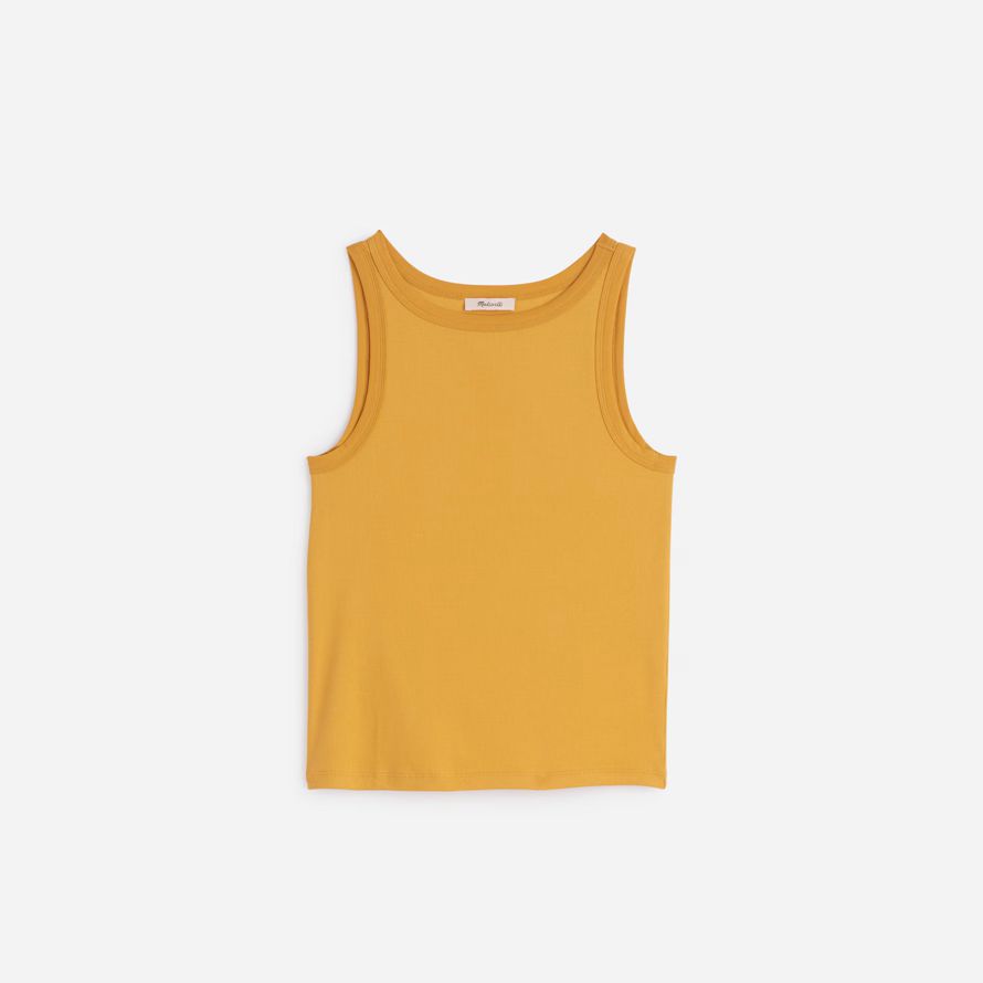 damen madewell regenerative baumwolle wesentliche high-neck tank gelb