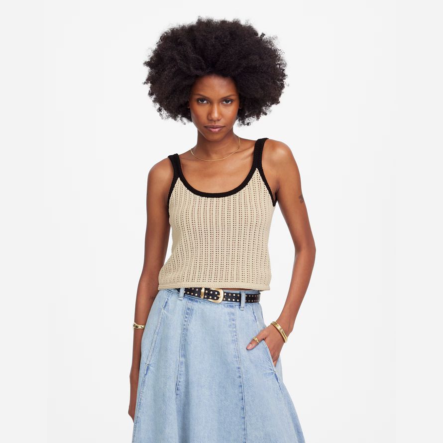 damen madewell Öffnen stich pullover tank beige