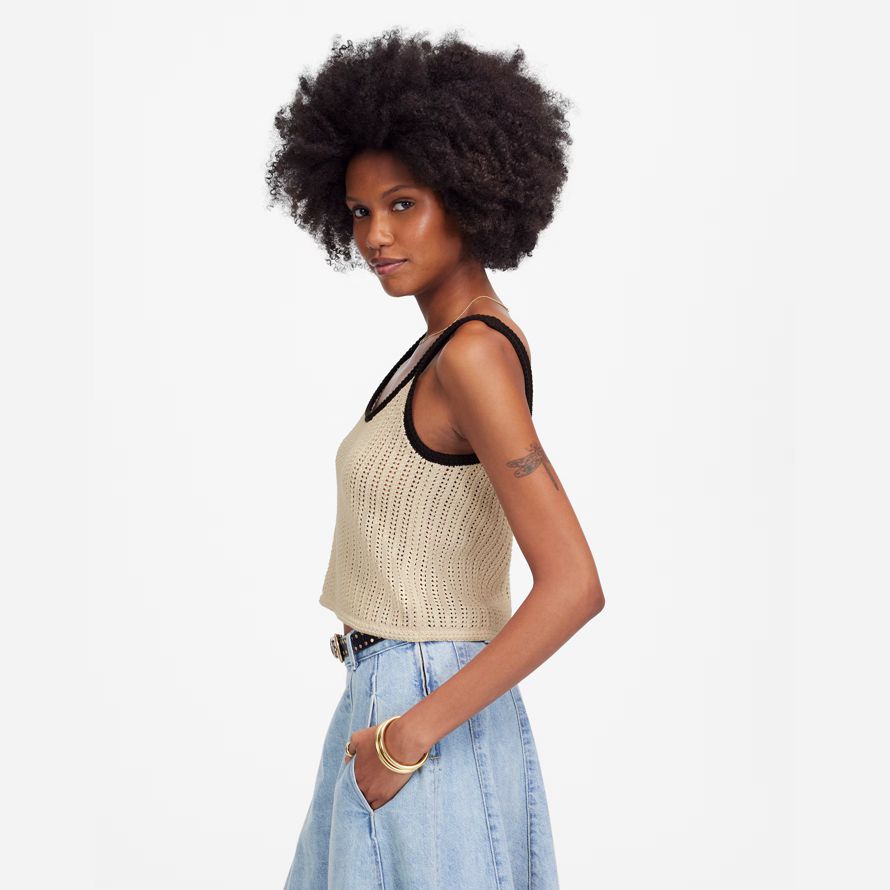 damen madewell Öffnen stich pullover tank beige